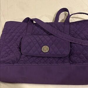Vera Bradley Quilted Deep Purple Tote with Front Flap